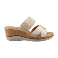Sandalia Flexi 113324 De Piel Dorado Mujer